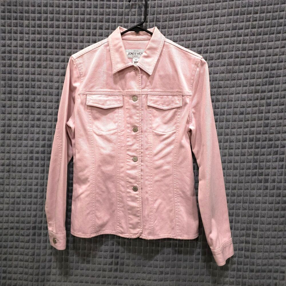 Pink Denim Jean Jacket SzSm Clean Soft Coastal Cowgirl Western Boho Chic Street